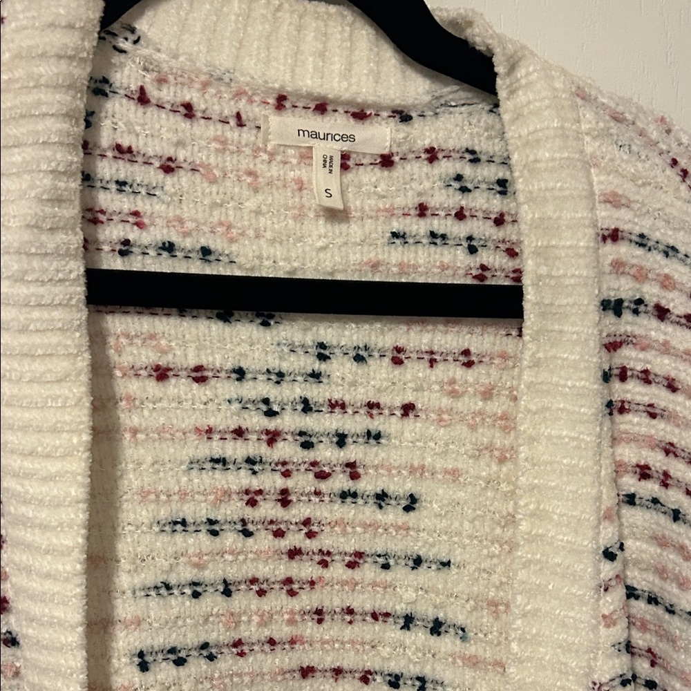 Maurices Cream and Multicolor Women's Cardigan - Picture 3 of 5
